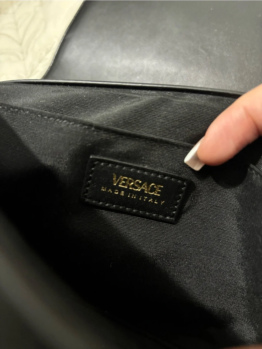 Versace Black Quilted Leather Shoulder Bag